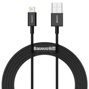 Cablu pentru incarcare si transfer de date Baseus Superior, USB/Lightning, 2.4A, 1m, Negru imagine