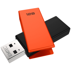 Memorie USB Emtec C350 Brick 128GB, USB 2.0, Portocaliu imagine