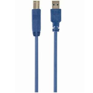 Cablu USB Gembird pentru imprimanta, USB-A 3.0 la USB-B 3.0, 0.5m, conectori auriti, Albastru, CCP-USB3-AMBM-0.5M imagine