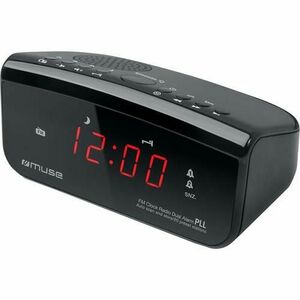 Radio cu ceas Muse M12 CR, Dual Alarm, LED, Digital (Negru) imagine