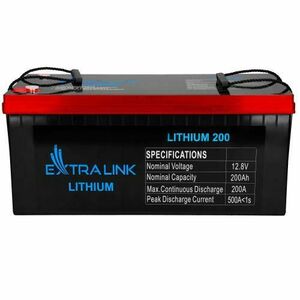 Baterie LiFePO4 pentru UPS, Extralink, 200Ah, 12.8V, BMS, IP65, ABS, M8, Multifunctionala, Negru imagine