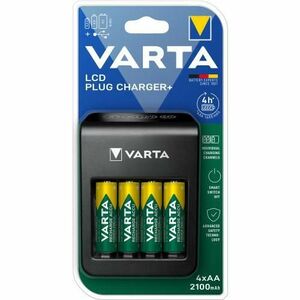 Incarcator VARTA, LCD Plug + 4 baterii AA, 2100 mAh, Multicolor imagine