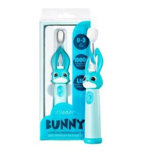 Periuta de dinti electrica Vitammy Bunny Light Blue, pentru copii 0-3 ani, lumina LED imagine