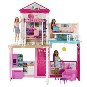 Set Barbie - Casa Barbie cu mobilier si accesorii si 3 papusi incluse imagine