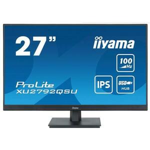 Monitor IPS LED Iiyama 27inch XU2792QSU-B6, WQHD (2560 x 1440), HDMI, DisplayPort, Boxe, 100 Hz, 0.4 ms (Negru) imagine