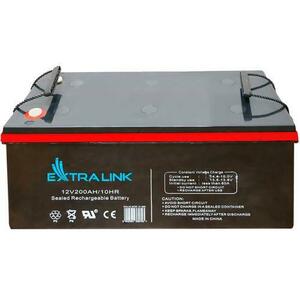 Baterie plumb-acid pentru UPS, Extralink, AGM, 12V, 200Ah, Fara intretinere, Pentru o sursa neintreruptibila, VRLA, Extern, Negru imagine