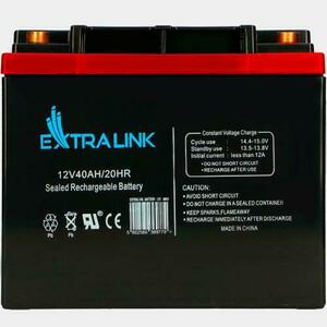 Baterie plumb-acid pentru UPS, Extralink, AGM, 12V, 40Ah, Fara intretinere, Pentru o sursa neintreruptibila, VRLA, Extern, Negru imagine