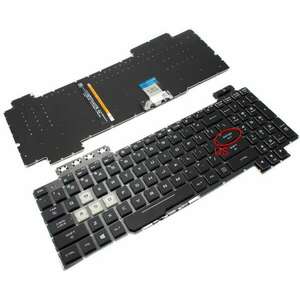 Tastatura Neagra cu Iluminare Alba Asus 0KNR0-661CWU00 layout US fara rama enter mic imagine