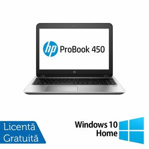 Laptop Refurbished HP ProBook 450 G3, Intel Core i5-6200U 2.30GHz, 8GB DDR4, 256GB SSD, 15.6 Inch HD, Webcam + Windows 10 Home imagine