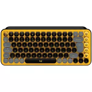 Tastatura mecanica Logitech Pop Keys Blast, Brown switch, Galben/Negru imagine