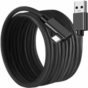 Cablu USB A 3.2 - USB Type C, 5 Gbps, mufa 90 grade, metal/PVC, lungime cablu 5 m imagine