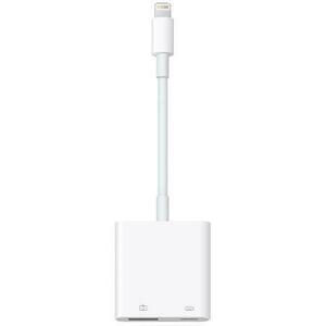 Cablu de date Apple mk0w2zm/a, Lightning, USB 3.0, cu adaptor pentru camera (Alb) imagine