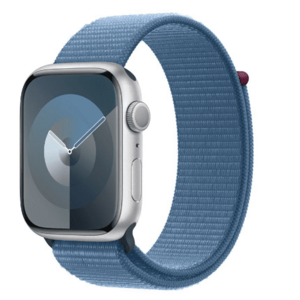 Smartwatch Apple Watch 9 GPS, 45mm Silver Aluminium Case, Winter Blue Sport Loop imagine