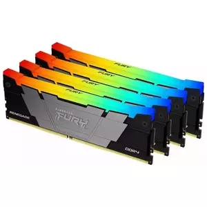 Memorie Desktop Kingston Fury Renegade RGB Black XMP 128GB(4 x 32GB) DDR4 3200MHz CL16 imagine