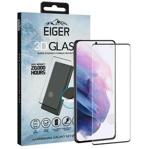 Folie Protectie Sticla Temperata Eiger 3D Case Friendly EGSP00699 pentru Samsung Galaxy S21 Ultra (Transparent/Negru) imagine