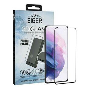 Folie Sticla Eiger 3D Edge to Edge pentru Samsung Galaxy S21 Ultra, 0.33mm, 9H, perfect fit, curved, oleophobic (Negru) imagine