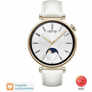 Smartwatch Huawei Watch GT 4, 41mm, White Leather imagine
