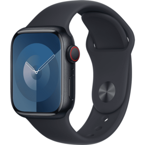 Apple Watch 9, GPS, Cellular, Carcasa Midnight Aluminium 41mm, Midnight Sport Band - M/L imagine