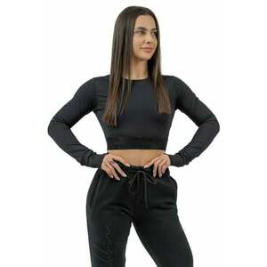 Nebbia Long Sleeve Crop Top INTENSE Perform Black XS Tricouri de fitness imagine