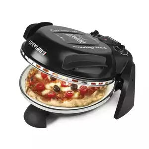 Cuptor pizza G3Ferrari Delizia negru special cu suprafata de coacere din piatra refractara, termoregulator pana la 390° C si timer cu atentionare sonora imagine
