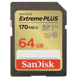 Card de memorie SanDisk Extreme PLUS SDXC, 64GB, UHS-I U3, Clasa 10, V30 imagine