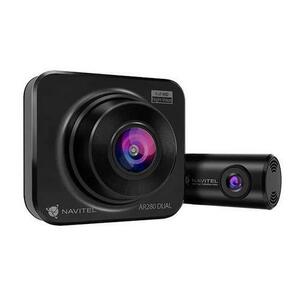 Kit camera Auto Dual Navitel AR280, Full HD, 12 Mpx, GPS, Night Vision, 140°, G-Senzor (Negru) imagine