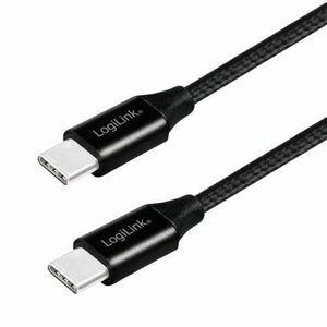 Cablu de date Logilink, CU0153, USB 2.0, USB Type-C (T) la USB Type-C (T), 0.3m, Premium, Negru imagine