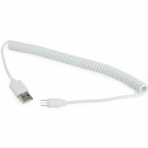 Cablu alimentare si date Gembird CC-mUSB2C-AMBM-6-W, USB 2.0 (T) la Micro-USB 2.0 (T), 1.8m, spiralat, conectori auriti, Alb imagine