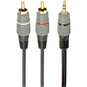 Cablu audio Gembird stereo 3.5 mm jack la 2 x RC), 1.5m, conectori auriti, CCA-352-1.5M imagine