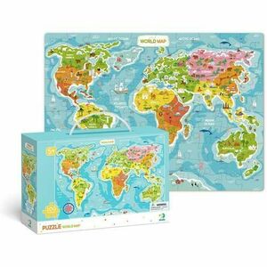 Puzzle - Continentele lumii (100 piese) imagine