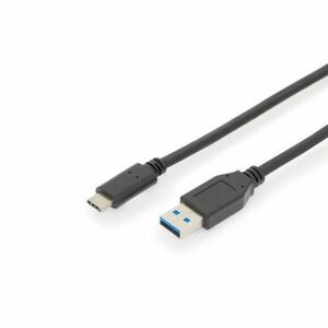 Cablu de conectare USB tip C, Assmann, tip C la A 1 m, AK-300146-010-S, Negru imagine