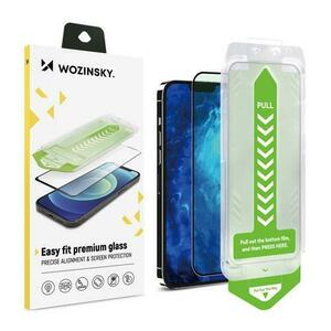 Folie sticla securizata Wozinsky Premium 9h cu cadru de montare pentru iPhone 14 Pro, Negru/Transparent imagine