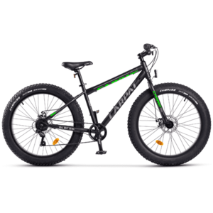 Bicicleta MTB-Fat Bike CARPAT Aventus C26217A, 7 Viteze, Roti 26inch, Frane Mecanice Disc (Negru/Verde) imagine