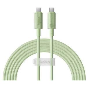 Cablu de date Baseus Habitat Series, Incarcare rapida, USB-C la USB-C, 100W, 2m (Verde) imagine