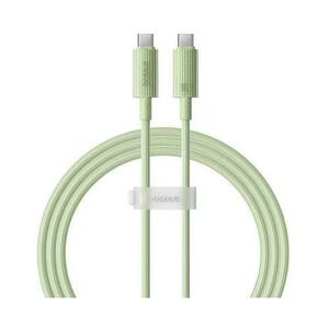 Cablu de date Baseus Habitat Series, Incarcare rapida, USB-C la USB-C, 100W, 1m (Verde) imagine