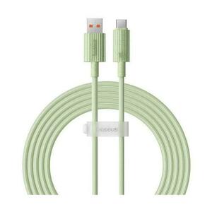 Cablu de date Baseus Habitat Series, Incarcare rapida, USB la USB-C, 100W, 2m (Verde) imagine
