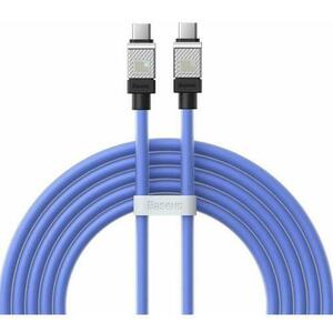 Cablu de date Baseus Coolplay, USB-C la USB-C, 100W, 2m (Albastru) imagine