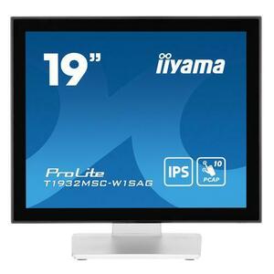 Monitor IPS LED Iiyama 19inch T1932MSC-W1SAG, 1280 x 1024, VGA, HDMI, DisplayPort, Boxe, Touchscreen (Alb) imagine