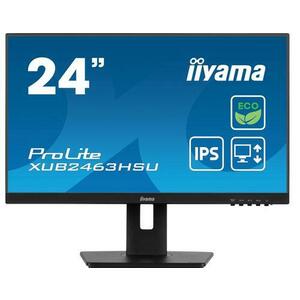 Monitor IPS LED Iiyama 23.8inch XUB2463HSU-B1, Full HD (1920 x 1080), HDMI, DisplayPort, Pivot, Boxe, 100 Hz, 3 ms (Negru) imagine