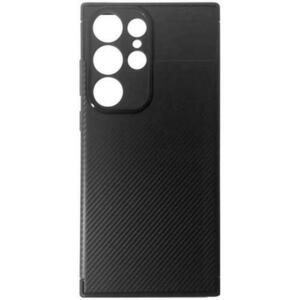 Husa de protectie Devia Carbon Fiber Texture Shockproof pentru Samsung Galaxy S23 Ultra, Negru imagine