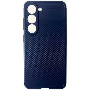 Husa de protectie Devia Carbon Fiber Texture Shockproof pentru Samsung Galaxy S23, Albastru imagine