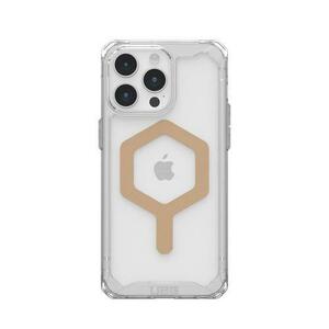 Carcasa UAG Plyo MagSafe compatibila cu iPhone 15 Pro Max, Transparent/Auriu imagine
