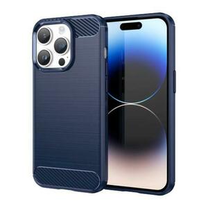 Husa Lemontti Carbon Case Flexible compatibila cu iPhone 14 Pro, Albastru imagine