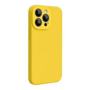 Husa Lemontti Liquid Silicon MagCharge compatibila cu iPhone 15 Pro, Galben, protectie 360 grade, material fin, captusit cu microfibra imagine