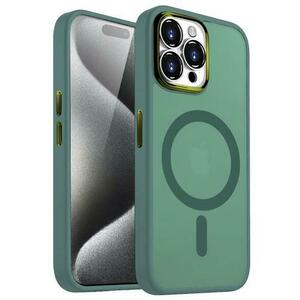 Husa Lemontti Guardian Magsafe compatibila cu iPhone 15 Pro, Transparent/ Verde imagine