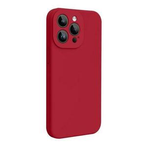 Husa Lemontti Liquid Silicon MagCharge compatibila cu iPhone 15 Pro Max, Visiniu, protectie 360 grade, material fin, captusit cu microfibra imagine