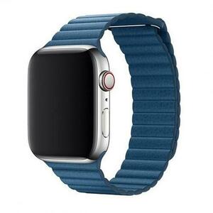 Curea Devia Elegant Leather Loop Cape Cod Blue pentru Apple Watch 38mm / 40mm, piele, magnetica imagine