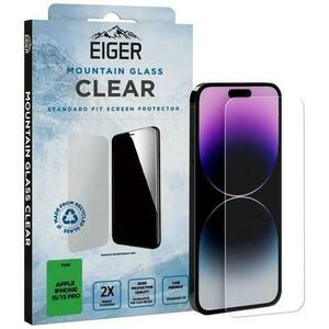Folie Sticla Eiger 2.5D Mountain Glass compatibila cu iPhone 15 / 15 Pro (Transparent) imagine