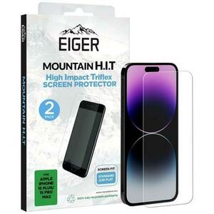 Folie Sticla Eiger Mountain H.I.T compatibila cu iPhone 15 Plus / 15 Pro Max, pachet de 2 buc (Transparent) imagine