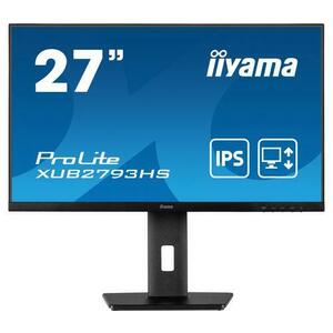 Monitor IPS LED Iiyama 27inch XUB2793HS-B6, Full HD (1920 x 1080), HDMI, DisplayPort, Boxe, Pivot, 100 Hz, 1 ms (Negru) imagine